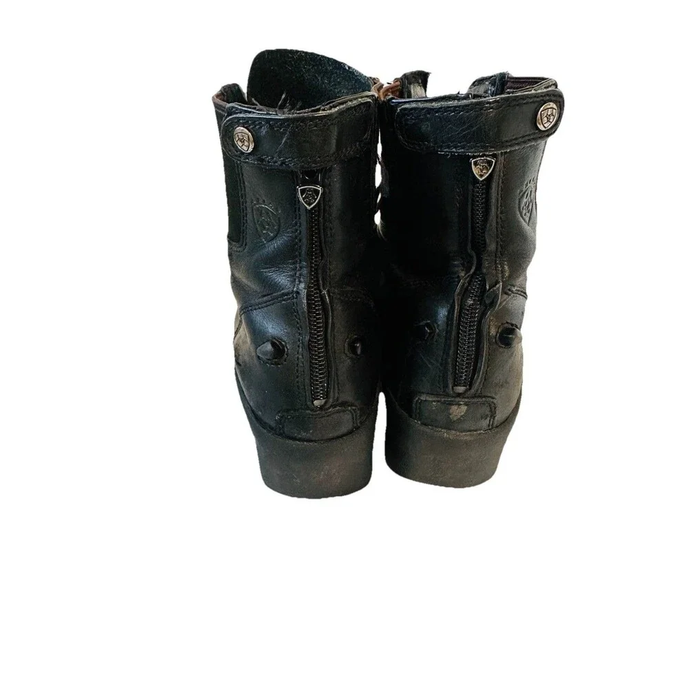 Ariat Boots Womens 8.5 B Black Heritage IV Paddock Ridding Boots Combat Leather - Picture 11 of 16